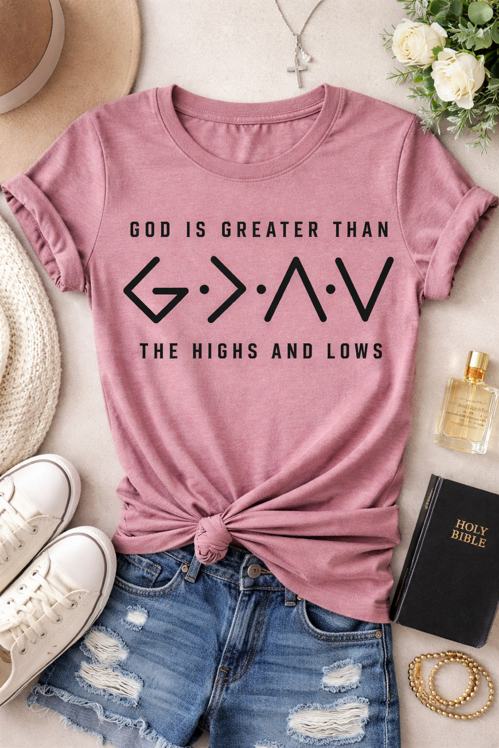 God is Greater than the Highs and Lows Screen Print Transfer