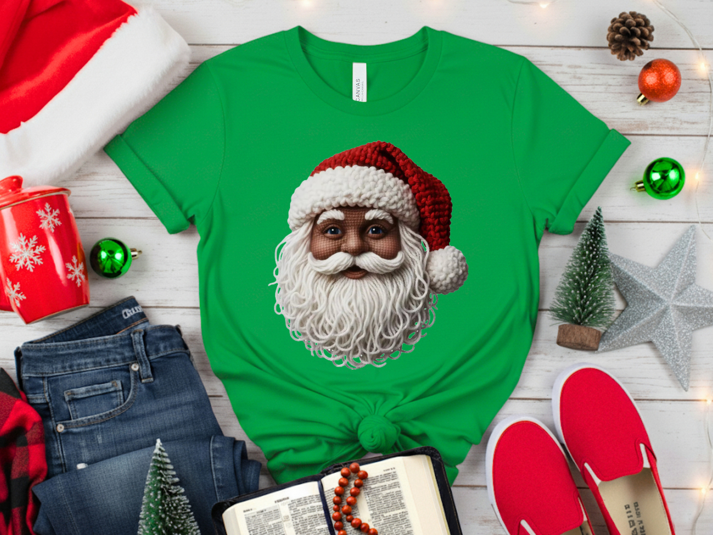 Ready to Press Black Santa 12 inch DTF Transfer