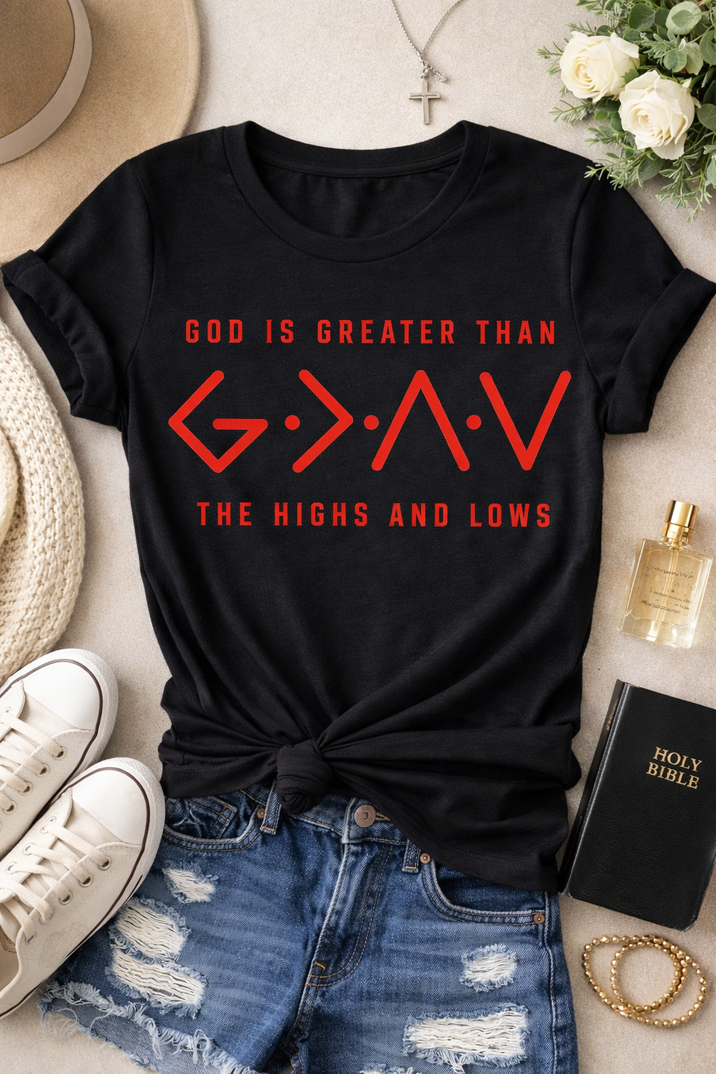 God is Greater than the Highs and Lows Screen Print Transfer