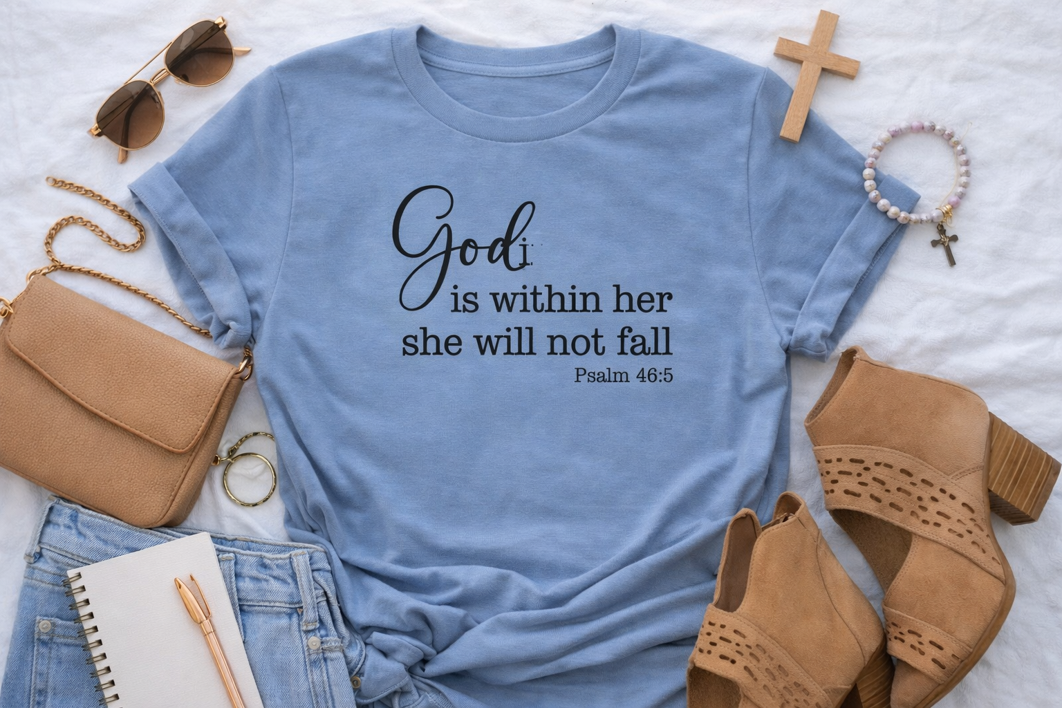 God Is Within Her She Will Not Fall Screen Print Transfer