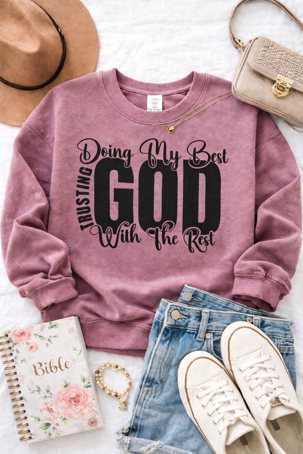 Doing My Best Trusting God with the Rest Screen Print transfer