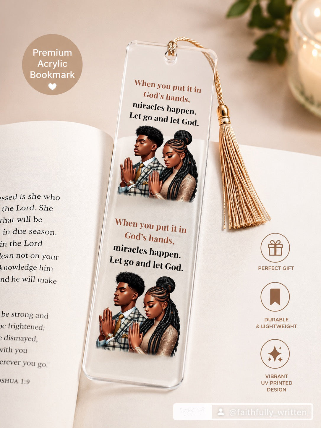 When you Put Everything In God’s Hand Bookmark UV DTF Transfer
