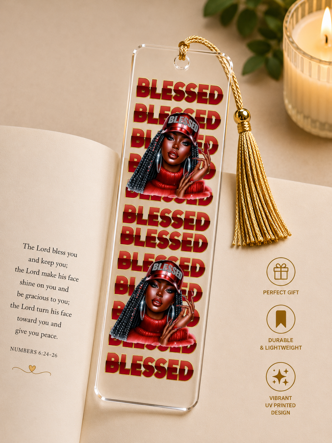 Blessed BookMark UV DTF Transfer