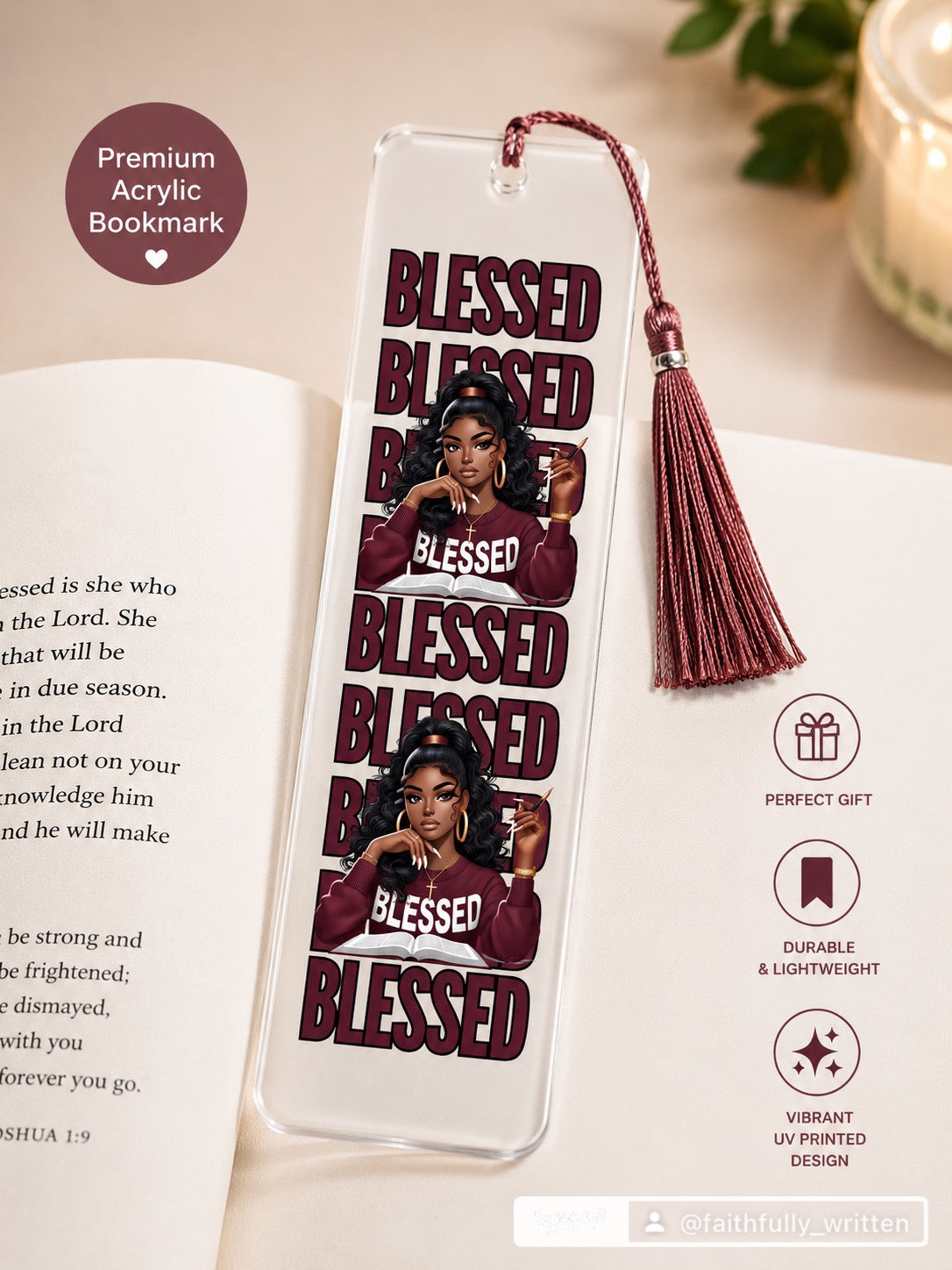 Blessed BookMark UV DTF Transfer