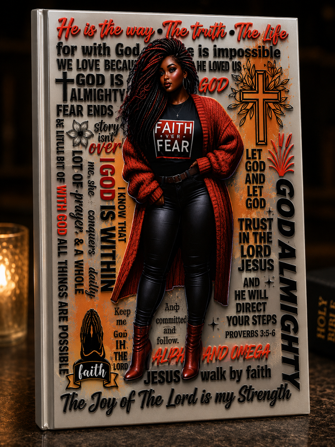 Faith Over Fear UV DTF Journal Transfer