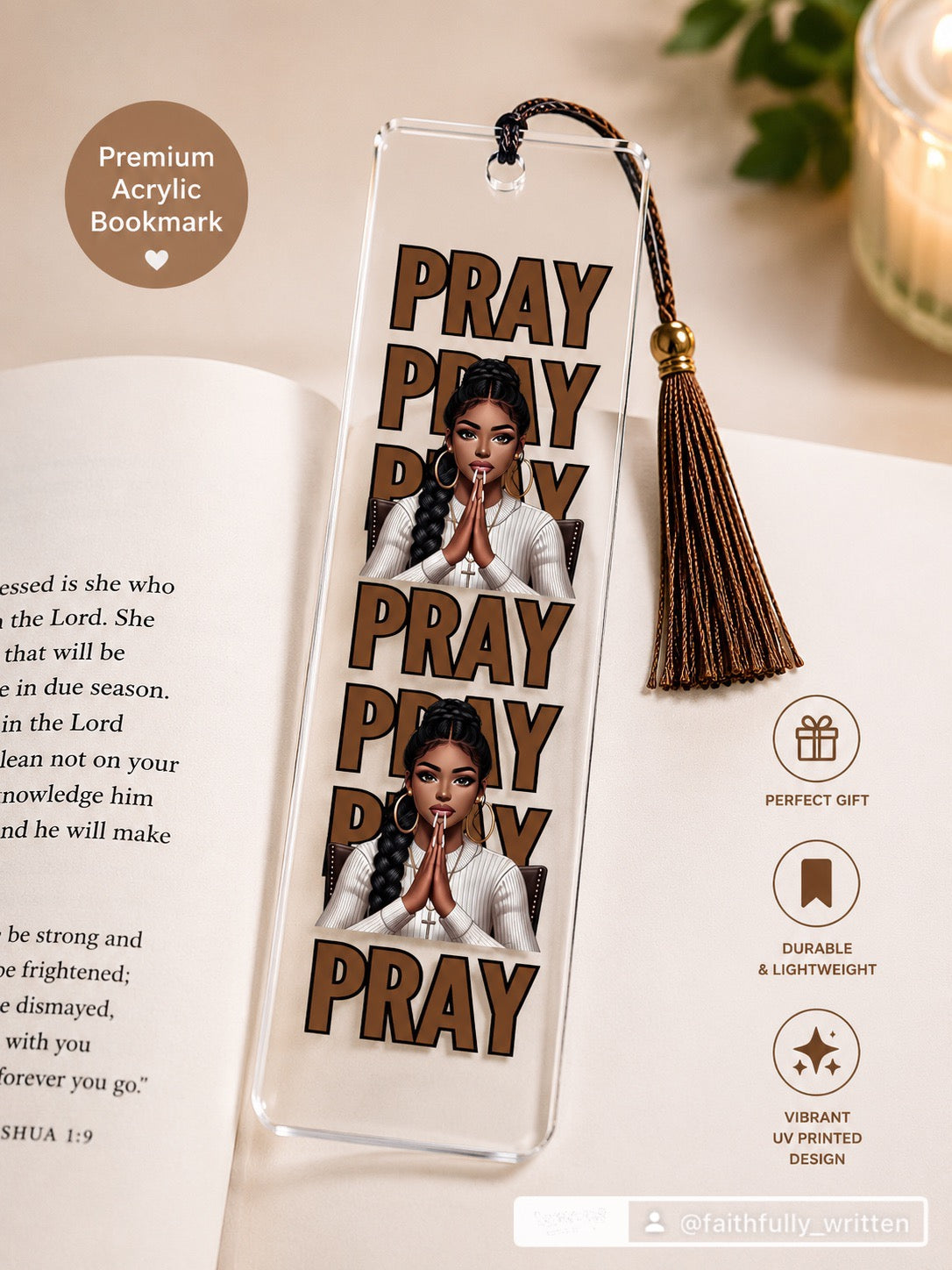 Pray Bookmark UV DTF Transfer