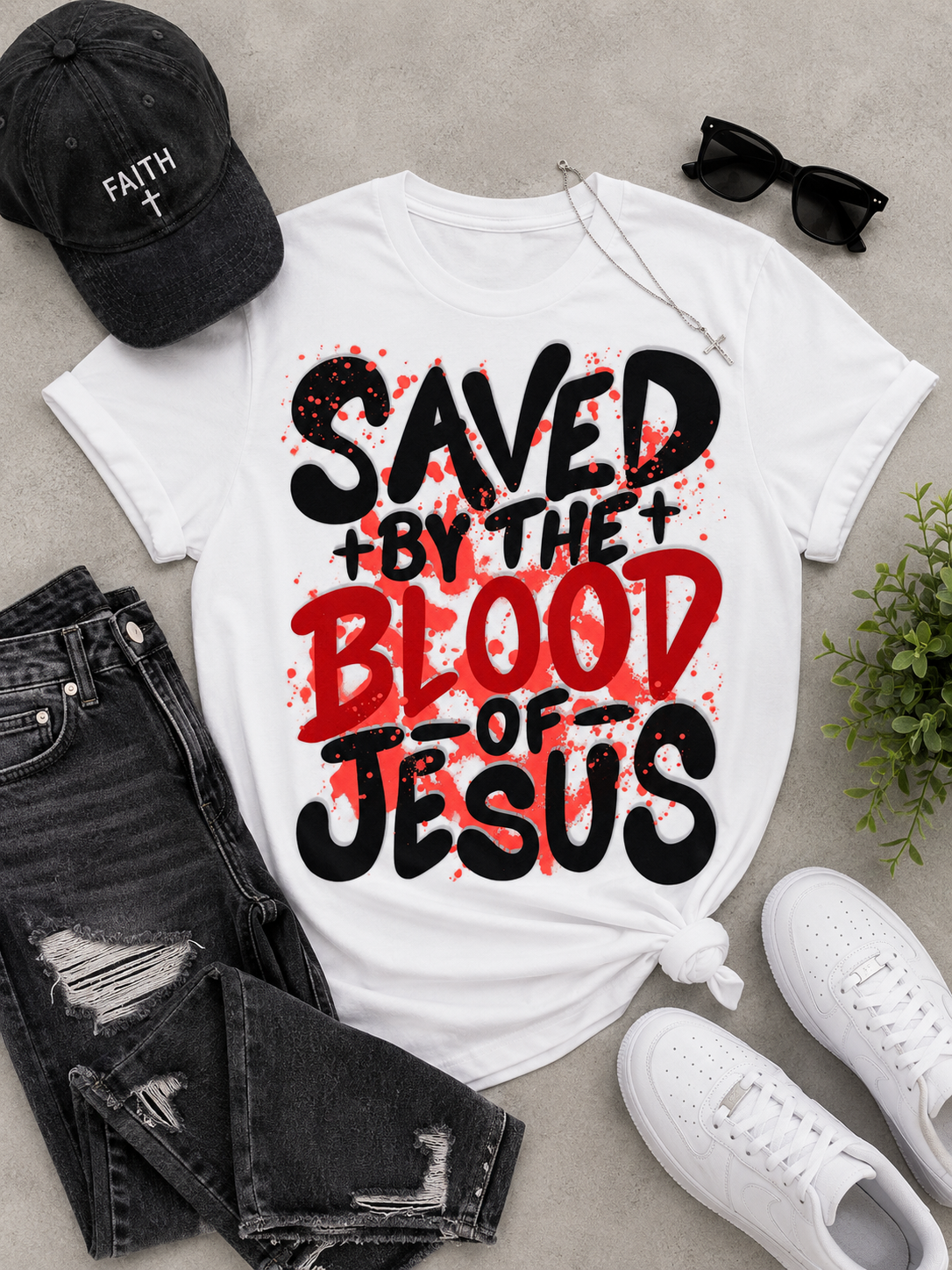 Saved By The Blood of Jesus DTF Ready To Press