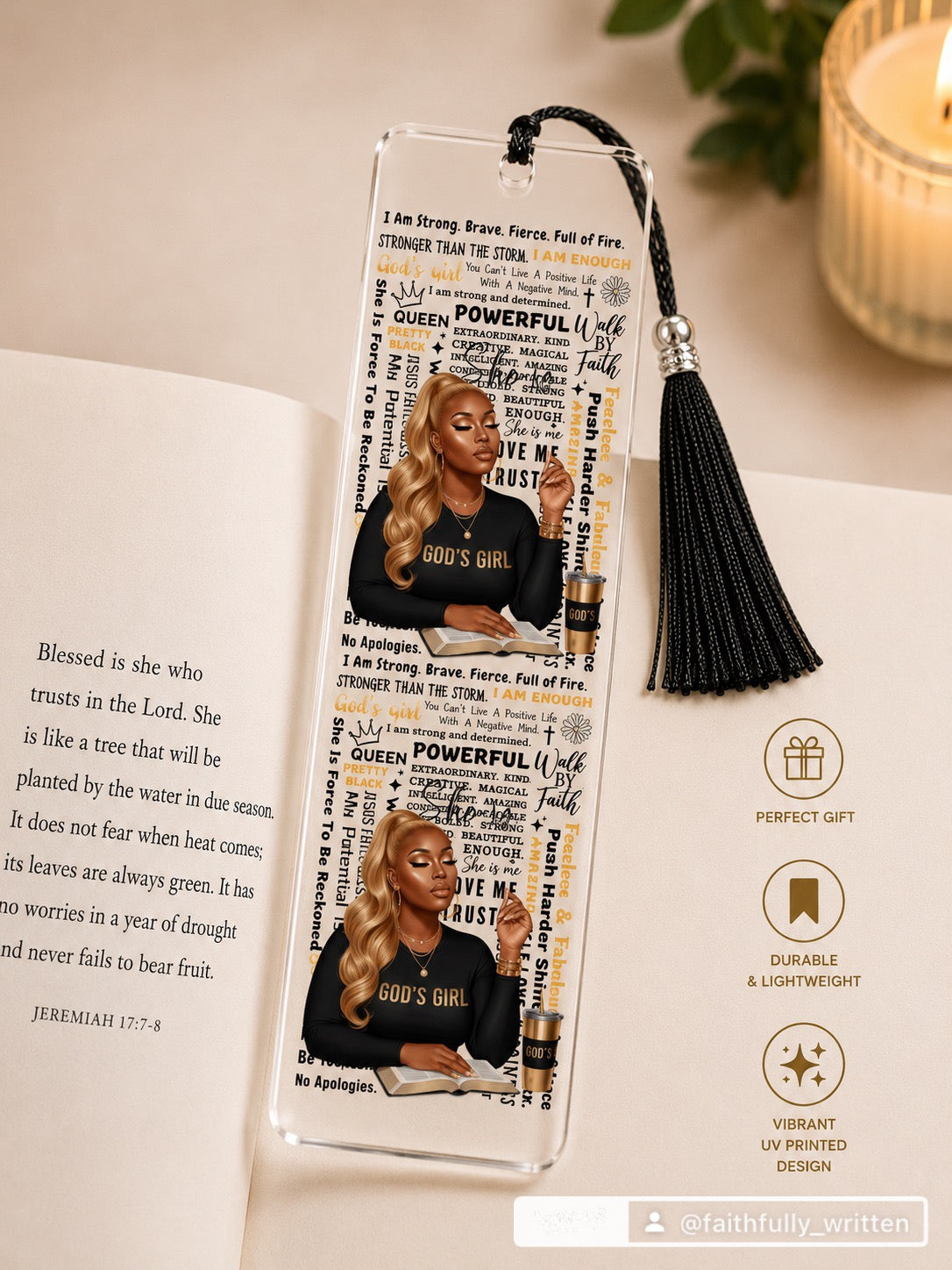God Girl Bookmark UV DTF Transfer