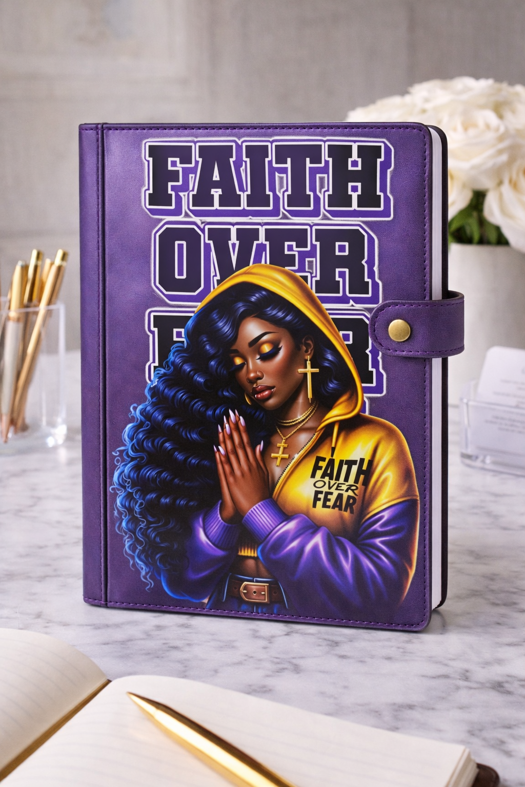 Faith Over Fear UV DTF Journal Transfer