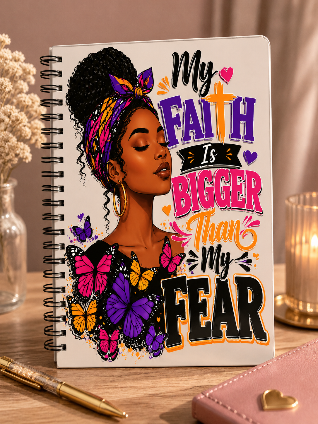My Faith is Bigger Than My Fear UV DTF Journal Transfer