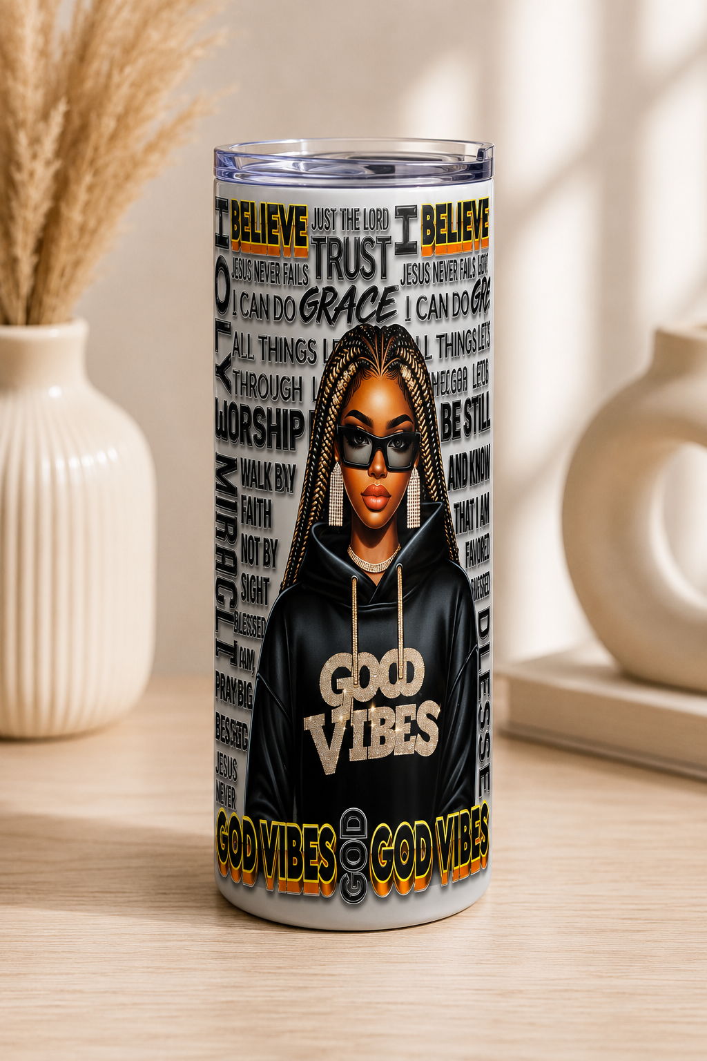 God Vibes UV DTF Tumbler Wrap
