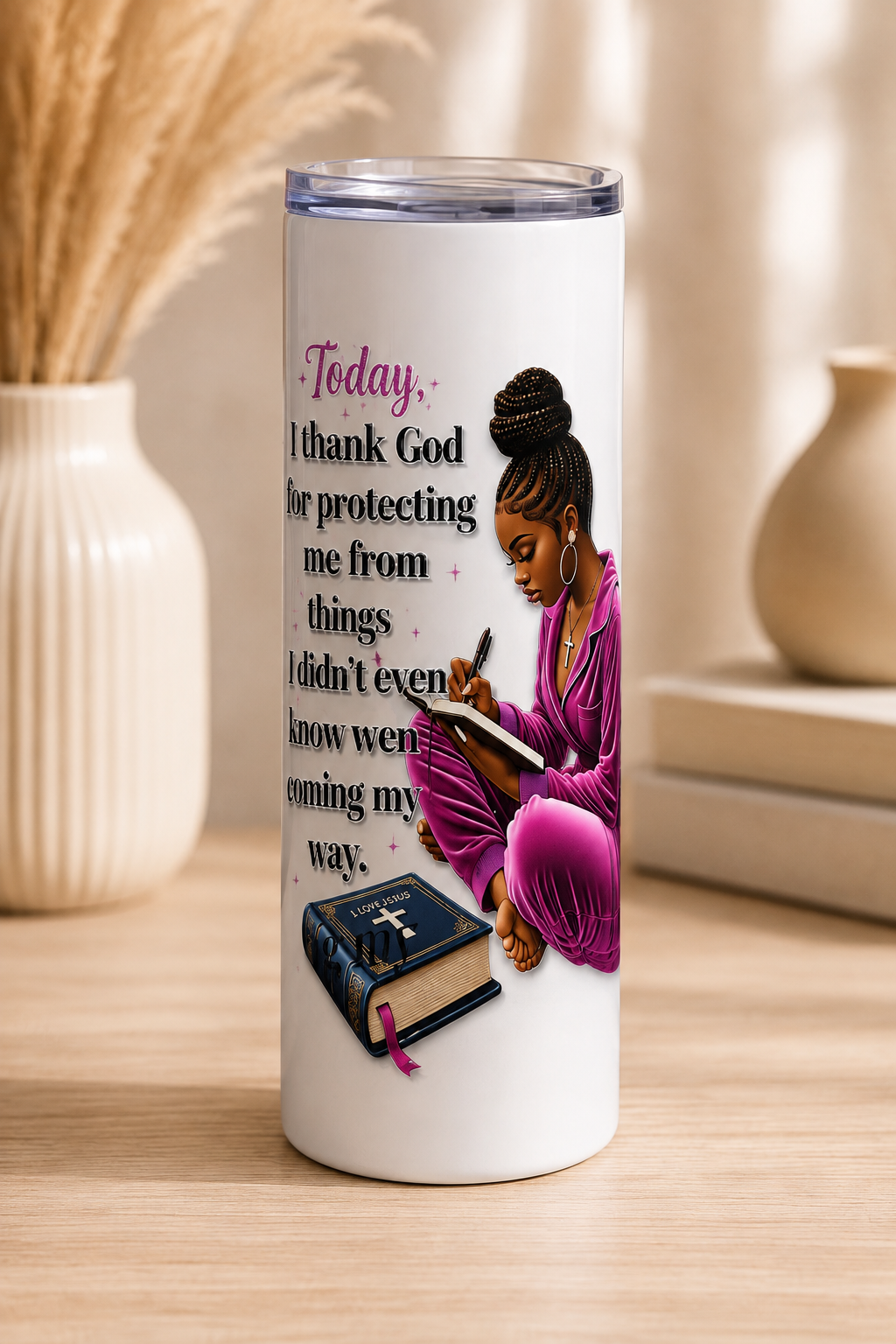 Today Thank God UV DTF Tumbler Wrap