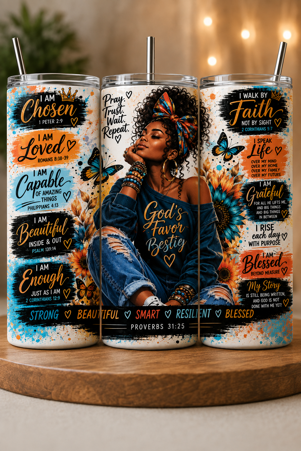 God’s Plan UV DTF Transfer 20 oz tumbler wrap