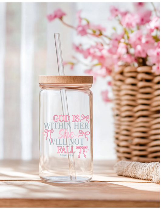 God is Within Her She Will Not Fall UV Decal